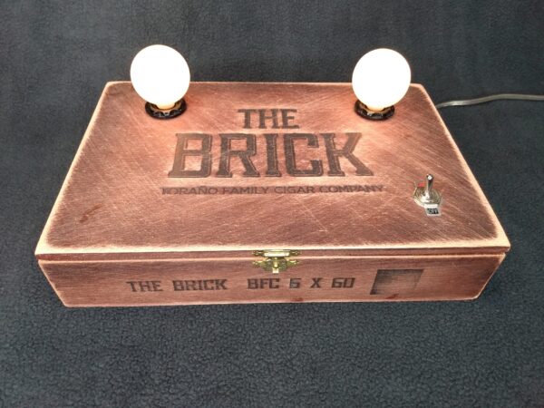 Completed Brick DIY Cigar Box Lamp